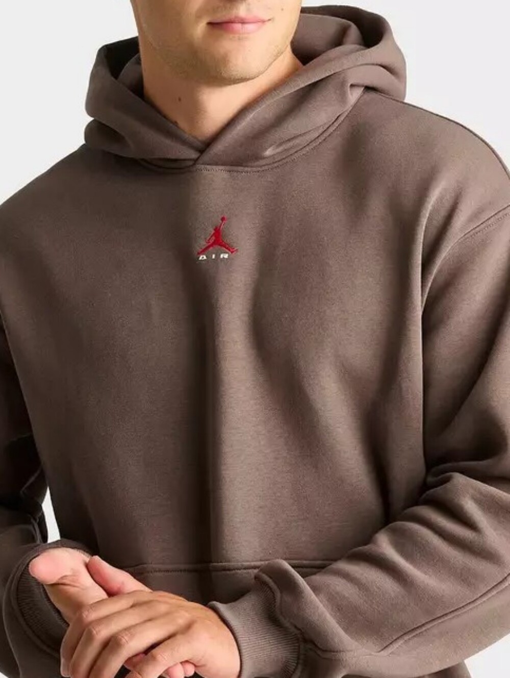 Men's Jordan Brooklyn Statement Pullover Hoodie Palomino/University Red